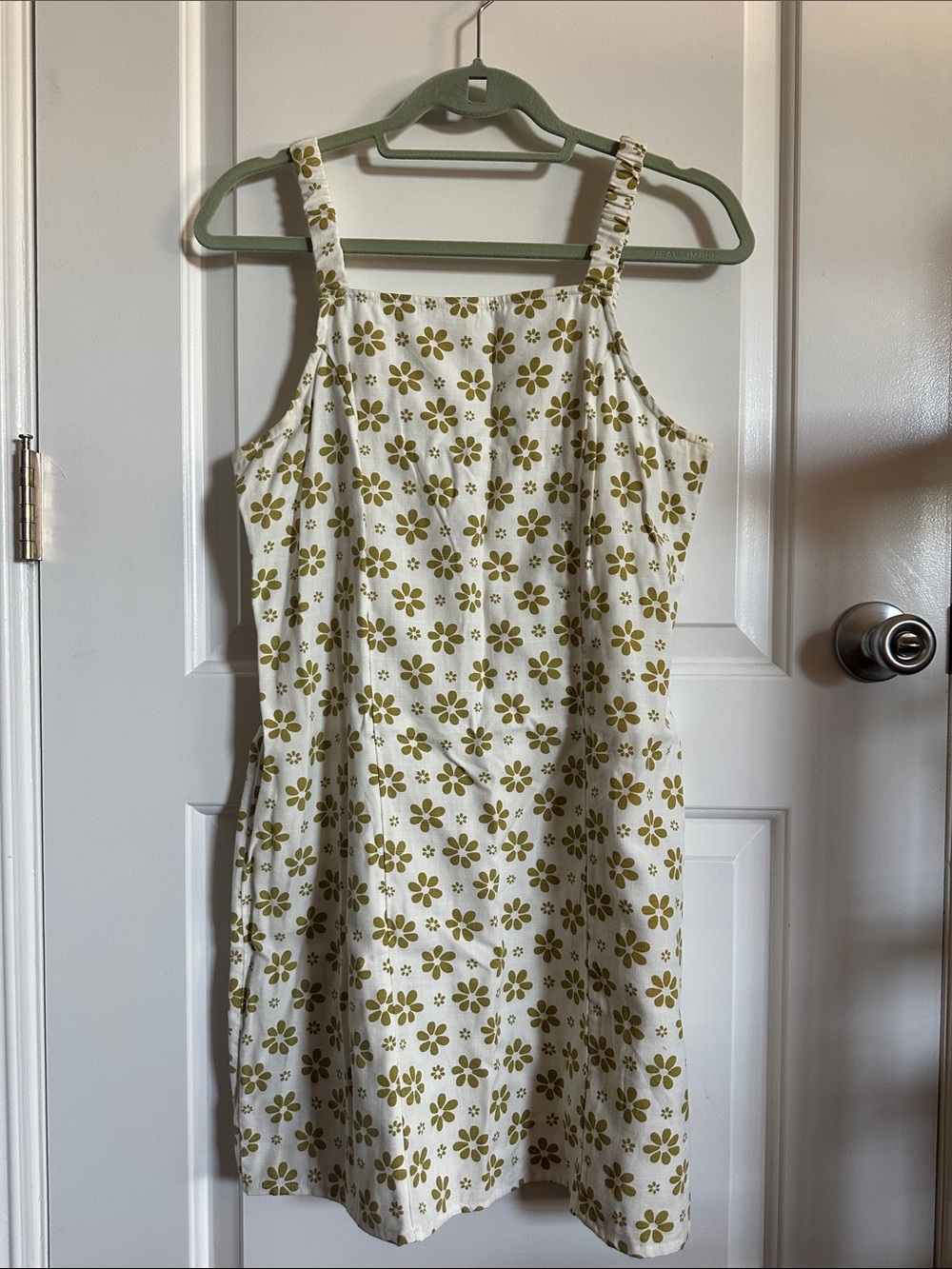Billabong Cream Mini Dress with Olive Floral Pattern